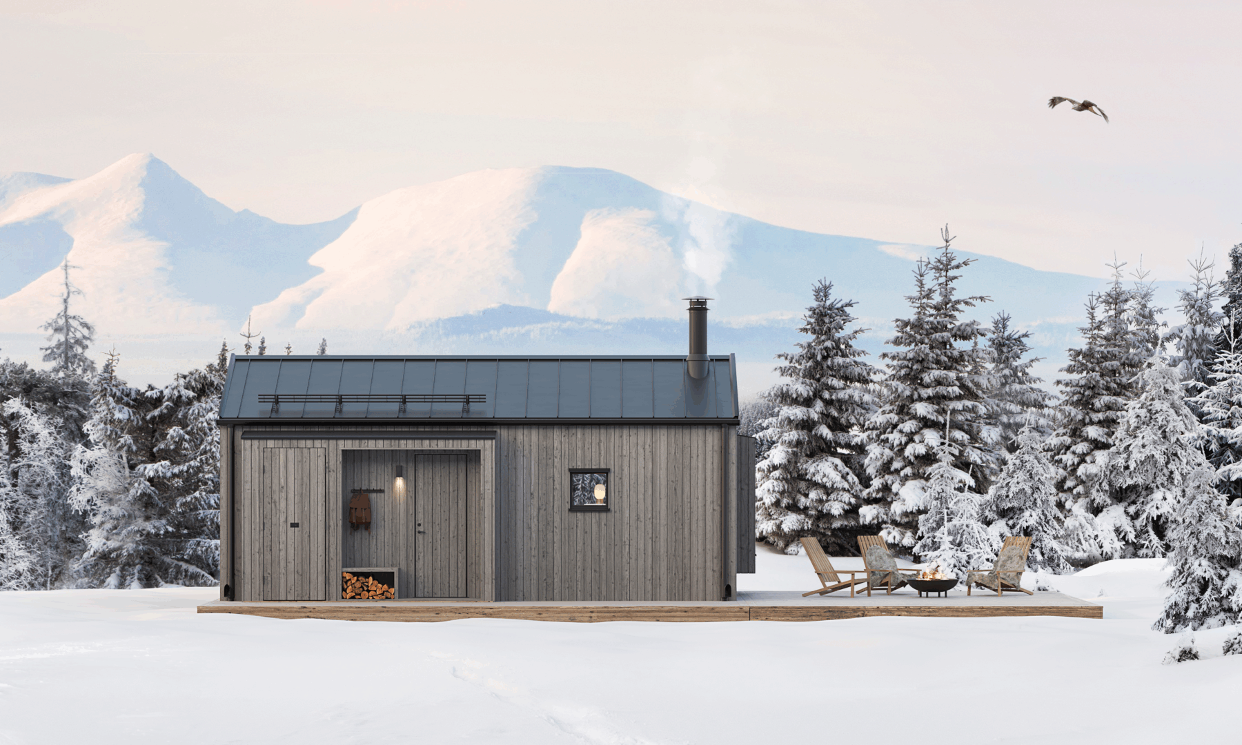 Ettefallshus i fjellet