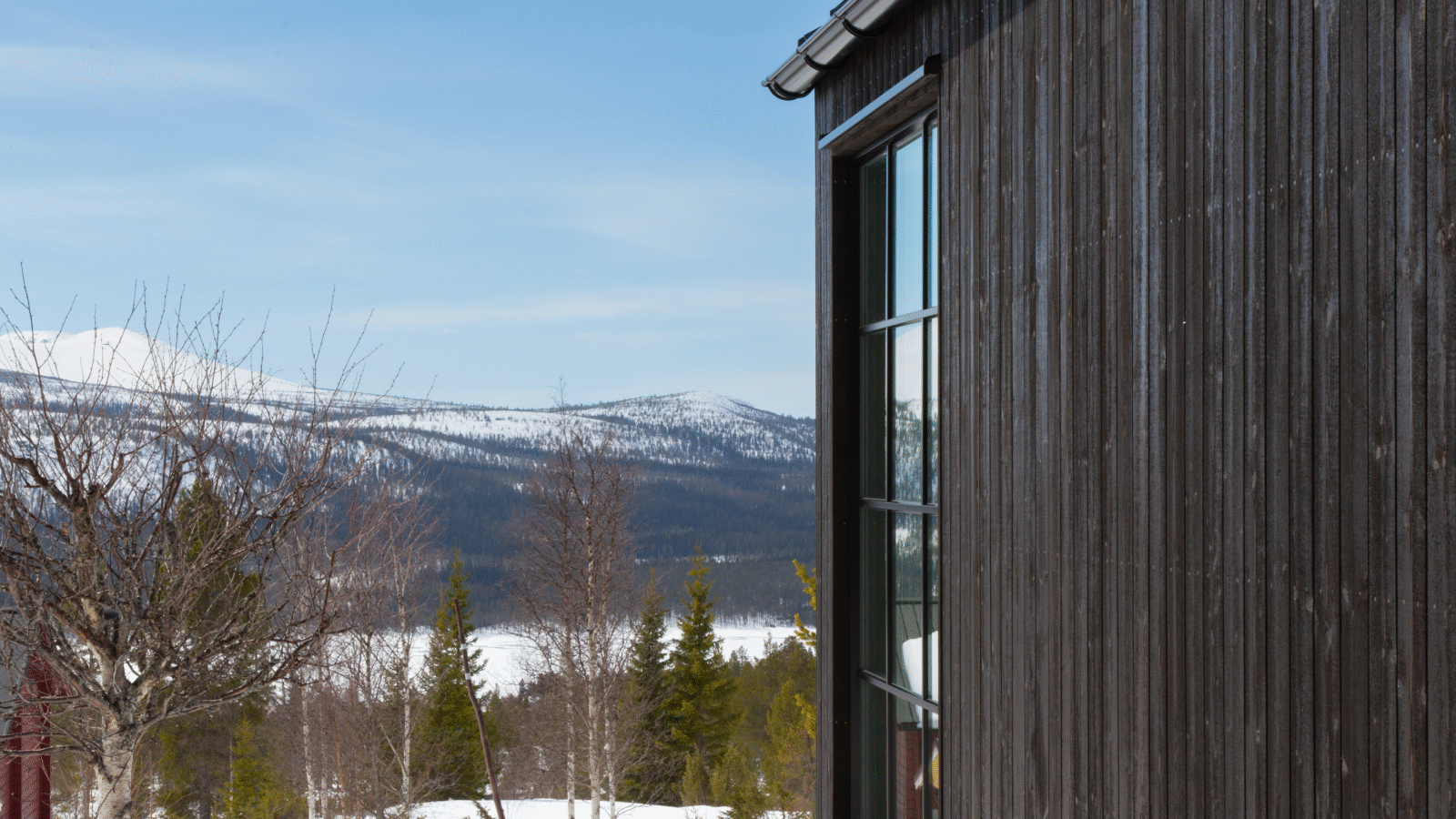 Utsikt over fjellene fra fjellhytta